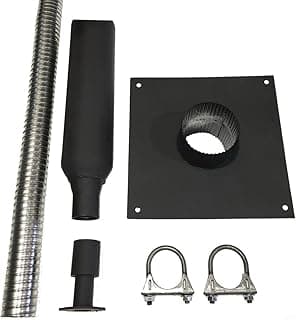 Kit de extensão de escape de gerador com silenciador, mangueira flexível de aço inoxidável para geradores portáteis, desviador de ventilação de parede isolado para galpão,