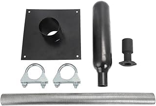Kit de extensão de escape de gerador com placa de montagem isolada na parede para geradores portáteis Firman T07571 EU7000is preto aço inoxidável