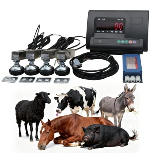 Kit de balança de piso para gado, balança de plataforma de 5000 kg com indicador de pesagem de carga para bovinos, ovelhas, porcos, cabras, cavalos