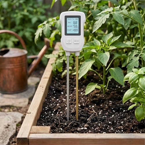 Medidor de umidade do solo 3 em 1, teste de umidade do solo e medidor de pH / intensidade da luz solar, visor LCD com luz de fundo para jardinagem, agricultura e plantas ao ar livre