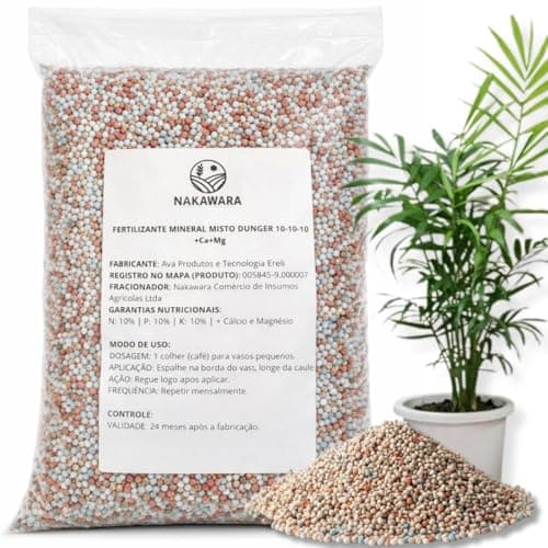 Adubo Fertilizante NPK 10-10-10 Mineral Misto - Jardim Flores Folhagens e Vasos Nutrição de Plantas (5kg)
