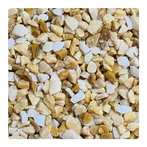 Pedras Ornamentais Pedrisco Palha 10 Kg Tam 1 - Calcário Natural para Decoração, Paisagismo, Jardim, Vasos e Aquários