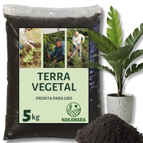Terra Vegetal Adubada 5kg Pronto p/Uso - Com Humus e Substrato Orgânico Para Vasos Plantas e Hortas
