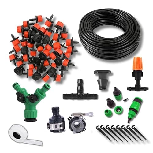 Kit de irrigação completo com gotejadores e nebulizadores para jardins e hortas