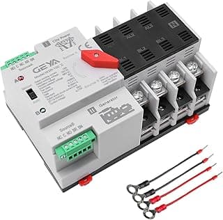 Interruptor de transferência automática GEYA Mini ATS, 4 polos, 100A, 110V, 50/60Hz, com cabos e conectores