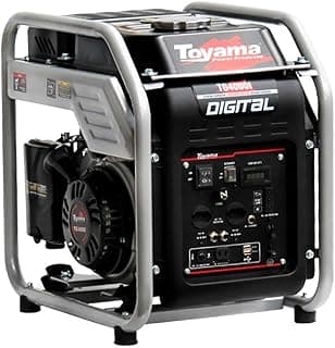 Gerador de energia a gasolina Toyama TG4000I 4,0 KVA digital preto e cinza