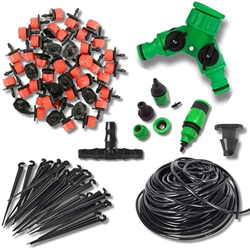 Kit de irrigação gotejamento completo para 35 vasos com mangueira 40m e 35 bicos