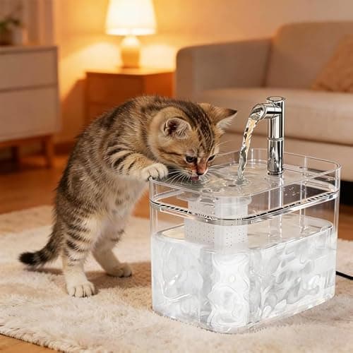 JOYA KID Bebedouro Automático para Gatos e Cães Fonte de Água Filtro de Água para Pets Silencioso Capacidade 1.5L, Ideal para Apartamentos e Gatos Únicos, Versão USB, Transparente