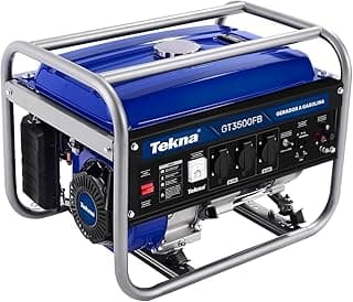 Gerador a Gasolina Tekna GT3500FB 3100W Bivolt com AVR, Voltímetro e Carregador de Bateria – Motor 4T 196cc, Monofásico 115V/230V