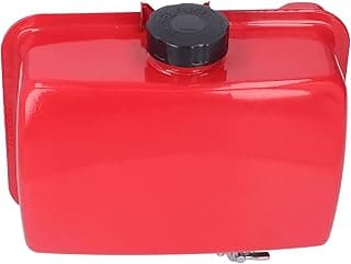 Tanque de combustível vermelho com tampa preta para gerador