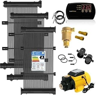 Kit aquecedor solar TekSol para piscinas até 10m² com controlador bivolt e motobomba