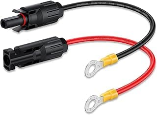 Conectores de cabo solar 10AWG macho e fêmea com cabo vermelho e preto