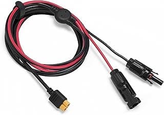Cabo de carregamento solar EF ECOFLOW com conector XT60i, preto e vermelho
