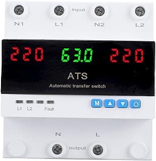 Interruptor de transferência de gerador automático 63A, automático, com display digital e botões de controle