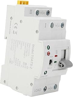Chave de mudança de energia dupla branca, 16A, 220VAC, com indicadores LED e alavanca de desligamento