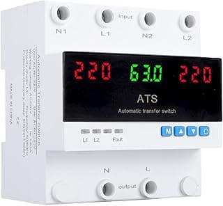 Interruptor de transferência manual automático Garosa 63A em trilho DIN com display LED para backup de energia