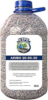 Pote transparente de 5kg de adubo NPK 20-00-20 VIPE com tampa azul