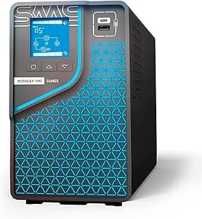 Nobreak SMS Gamer 1500VA Bivolt | Onda Senoidal Pura | Display LCD | Wi Fi PowerView | RGB | USB A e C | 6 Tomadas 10A | 2 Tomadas 20A | Expansão de Autonomia