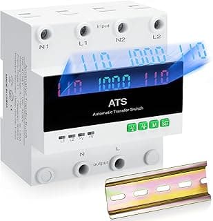 Interruptor de transferência automática 100A AC110V com tela LED montado em trilho DIN