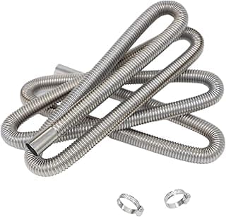 Mangueira de escape de aço inoxidável, para aquecedor a diesel, gerador e aquecedor de estacionamento, tubo silenciador flexível com braçadeiras, tubo de escape auxiliar resistente ao calor, para (300