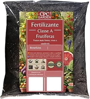 Fertilizante Organomineral Classe A CPC Garden Frutíferas 1 Kg, saco preto com etiqueta vermelha.