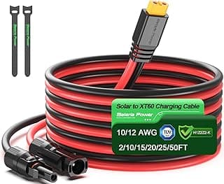 Cabo de extensão de carga solar XT60, 3m, 12AWG, conector solar para painel solar e bateria LiFePO4