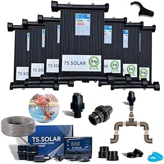 Kit aquecimento solar piscina 20000L automatizado com placas coletoras e controlador TS.SOLAR