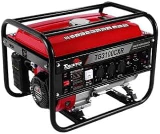 Gerador de energia 3,1 KVA bivolt partida manual Toyama TG3100CXR, cor vermelha e preta.