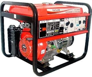 Gerador de energia a gasolina monofásico 4 KVA partida manual vermelho