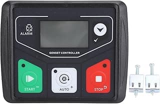 Painel de controle automático de gerador com botões START, AUTO e STOP