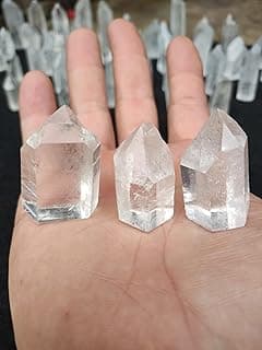 Kit de 3 pontas de cristal de quartzo natural transparentes